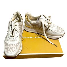 White Sneakers By Michael Kors Size 6.5 Brand New Casual Platform Sneakers With Logo, Michael Kors Shoes, White Sneakers, Womens Shoes Sneakers, New Color, Shoes Sneakers, Color White, Michael Kors, Size 6