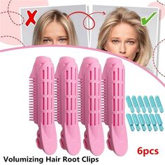 6Pcs Volumizing Hair Root Clip, Naturally Fluffy Hair Clip Hair Volimizing Clips Hair Root Self Grip Volume Hair Root Clip Styling Tool(Pink or Blue) - Walmart.com Hair Roller Clips, Volumizing Hair, Origami Cards, Hair Roller, Cat Snacks, Hair Roots, Rhinestone Hair Pin, Grow Hair Faster, Wedding Hair Clips