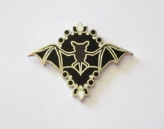 Black Halloween Pins As Gifts, Bat Themed Accessories, Gothic Halloween Brooch Jewelry, Halloween Enamel Pins, Gothic Enamel Pins, Bat Pendant, Spooky Black, Punk Pins, Vampire Bat