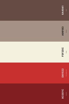 the color palette is red, brown, and white