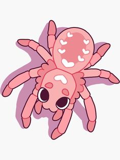 an image of a pink spider with big eyes