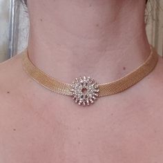 15.5 Inches Long Gold Metal Choker With Colorful Starburst Accent. Stunning On. Can Be Dressed Up Or Down. Nwt Thank You For Looking Simple Gold Choker Necklace Designs, Diamond Haram, Fashionable Saree, Jewelry Necklace Simple, Kids Jewellery, Simple Choker, Choker Necklace Designs, Gold Jewellry, Choker Designs