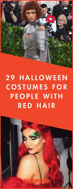 Halloween Costumes Red Hair Ideas, Costume With Orange Hair, Halloween Costumes For Cherry Red Hair, Hallowen Costume Ideas Red Hair, Best Halloween Costumes For Red Heads, Redheaded Halloween Costumes, Orange Hair Halloween Costumes Women, Red Hair Costume Ideas Redheads, Easy Red Head Costume Ideas