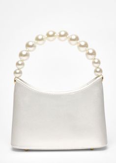 This white satin bag features a pearl handle, offering a stylish and elegant accessory for special occasions. Its compact design makes it easy to carry essentials while enhancing your outfit. Pearl Bag, Satin Bags, Oasis Fashion, Pierced Jewelry, Metallic Bag, Elegant Accessories, Bags Purses, Sunglasses Sale, White Satin