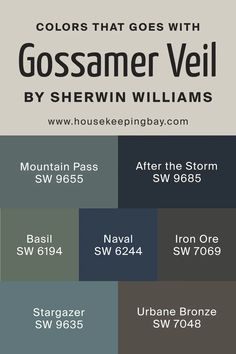 the colors that goes with gossamer veil by sheryln williams