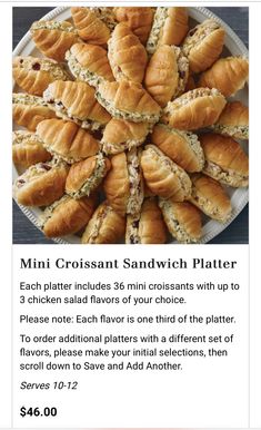 a recipe for mini croissant sandwich platter