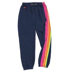 NEON 5 STRIPE SWEATPANTS - AVIATOR NATION KIDS Aviator Nation Sweatpants, Preppy Pants, Sick Clothes, Striped Sweatpants, Pants Cute, Sweatpants Outfit, Aviator Nation, Designer Kids