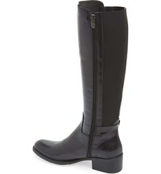 'Tacoma' Tall Elastic Back Boot, Alternate, color, BLACK LEATHER Formal Fall Boots With Leather Trim, Formal Boots With Leather Trim For Fall, Formal Leather Trim Boots For Fall, Elegant Fitted Riding Knee-high Boots, Leather Knee-high Riding Boots, Fitted, Fitted Leather Knee-high Riding Boots, Fitted Leather Knee-high Boots For Riding, Classic Boots With Leather Trim For Fall, Riding Boots