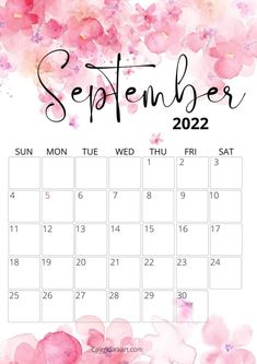 a calendar with watercolor flowers and the word july in pink, on a white background