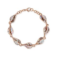 15192 - 14K Rose Gold - Maile Leaf Bracelet Mother Of Pearl Inlay, Pearl Inlay, Leaf Bracelet, Mother Of Pearl, Diamonds, Rose Gold, Bracelet, Gold, Pink