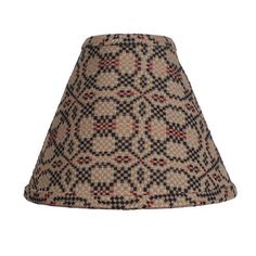 a lampshade with a pattern on the top and bottom, which is made out of fabric