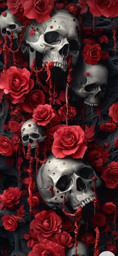 skulls and roses are all over the place for this image to be used as a wallpaper