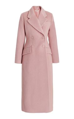 Madalyn Double-Breasted Wool-Blend Coat By Emilia Wickstead | Moda Operandi Adidas X Wales Bonner, Womens Winter Fashion Outfits, Cozy Coats, Emilia Wickstead, Wales Bonner, Pink Coat, Fashion Attire