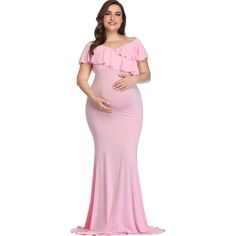 New Never Worn Off The Shoulder Stretchy Elegant Cotton Dress, Maternity Photography Dress, Pink Maternity Dress, Dress For Pregnant Women, Maternity Photography Props, Dresses Maternity, Photography Dress, Vestidos Color Rosa, Pregnancy Wardrobe