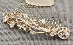 Bridal hair comb,hair comb,Rose gold wedding,bridal headpiece,hair accessories,wedding,bridal comb,bridal hair piece,vintage wedding,bride This beautiful Clear rhinestone hair comb is a perfect compliment for the wedding party and can easily fit into any hair style. The rhinestone part measures approximately 3.75 X 0.75 inches. Tone color: - Silver tone - Gold tone - Rose gold tone To see more hair accessories : https://www.etsy.com/shop/EverythingBride?section_id=10366781&ref=shopsection_le Bohemian Bridal Hair, Gold Wedding Hair Piece, Pearl Hair Comb Wedding, Blue Wedding Hair, Gold Hair Comb Wedding, Bridesmaid Hair Comb, Hair Pins Bridal, Floral Wedding Hair, Boho Bridal Hair