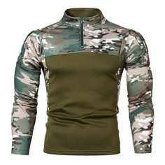 Outdoor Fitness Camouflage Joggingr Men's Long-sleeved Military Field Camouflage Casual Stand-up Collar Sweater Tops Blouse Features: It is made of high quality materials,durable enought for your daily wearing Stylish and fashion design make you more attractive Perfect Match with your favorite, denim jeans, etc Great for Daily,Casual,I am sure you will like it! Wearing it will make you look more handsome. Product Description: Season:Autumn/Winter Gender: Men Occasion: Outdoor,Casual,Daily Materi Men's Military Uniform, Sweat Vintage, Army Clothes, Gorgeous Boots, Tactical Shirt, Combat Shirt, Camouflage Hoodie, Retro Sweatshirts, Retro Mode