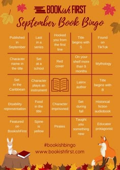 A bingo board with multiple squares of bookish prompts. It's orange and red with an autumnal theme Bookish Bingo, September Reading, Reading Bingo, Book Bingo, Bookstagram Inspiration, Book Instagram, Bingo Card, Another Round