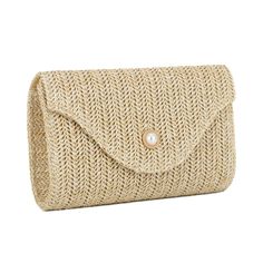 PRICES MAY VARY. Premium Material - This wovmen clutch purse is made of natural straw raffia and sturdy metal hardware. Clutch Size - 23*14*4cm/9.1*5.5*1.6in. One main compartment with one slot keep your phone, lipstick, cash and key well organized. The compact and lightweight clutch makes it convenient for you to carry around. Versatile Woven Purse -- This straw clutch is also equipped with gold chain trhat it can be worn over the shoudler or across the body. Or just hold the straw purse on han Elegant Pouch Straw Bag For Vacation, Elegant Straw Pouch Bag For Vacation, Elegant Pouch-style Straw Bag For Vacation, Elegant Vacation Straw Pouch Bag, Straw Clutch Bag For Travel, Straw Travel Clutch Bag, Rectangular Straw Clutch, Beige Rectangular Straw Clutch, Woven Straw Clutch