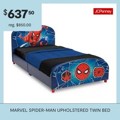 a bed with spider - man upholstered twin beds for $ 637 00