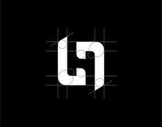 the letter g is made up of lines and dots in white on a black background