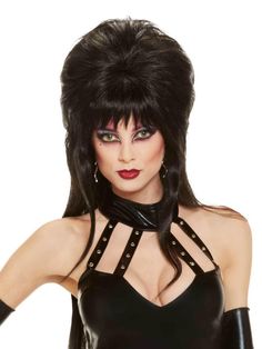 Elvira Costume, Elvira Mistress Of The Dark, High Hair, Wig Party, Celebrity Halloween Costumes, Disney Halloween Costumes, Black Wig, Wigs Online, Costume Wigs