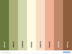 the color scheme for different shades of green and brown