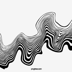 an abstract black and white design with wavy lines on it's side, in the shape of waves