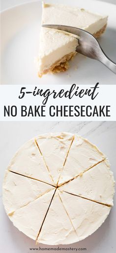 three different types of no bake cheesecake on a plate