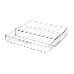 two clear plastic drawers on top of each other