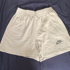 Nike Shorts (Brand New) Never Worn White Beige Color White Leisure Shorts, Casual White Shorts For Leisure, White Leisure Bottoms For Summer, White Leisure Shorts With Built-in Liner, Casual White Shorts, Casual White Short Bottoms, Casual White Short Length Bottoms, Casual White Bottoms For Leisure, White Relaxed Fit High-waisted Shorts