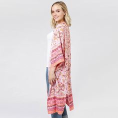 Size : One Size Material : 100% Polyester Cover Up Kimono, Pink Floral, Lowest Price, Cover Up, On Sale, Floral, Pink