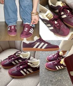 Family Wealth, Samba Adidas, Maroon Shoes, Shoe Wishlist, Funky Shoes, Adidas Vintage, Shoe Inspo, Aesthetic Shoes, Swag Shoes