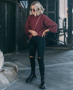 Combat Boot Outfits, Doc Martens Outfits, Martens Outfit, Mode Vintage, Doc Martens, Mode Inspiration, Winter Fashion Outfits