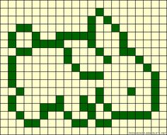 a cross stitch pattern in green and white