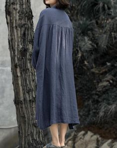 Women navy blue long Dress large size dress Dresses for | Etsy Oversized Solid Color Cotton Dress, Plain Long-sleeve Shift Dress, Plain Cotton Fall Dresses, Relaxed Fit Long Sleeve Solid Color Midi Dress, Oversized Solid Color Midi Dress For Spring, Knee-length Solid Color Linen Dress, Long Sleeve Linen Dress For Summer, Summer Long Sleeve Solid Linen Dress, Summer Linen Long Sleeve Dress