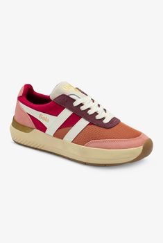 Gola Women's Raven Orange Spice/Raspberry/Coral Pink Atheltic Lace Up Nursing Shoes, Athletic Nursing Shoes Orange Lace-up Hiking Sneakers, Gola Shoes, Gola Shoes Woman, Gola Sneakers, Pink Oxford Shoes, Red Reebok Sneakers, Comfortable Travel Shoes, Gola Trainers, Red Reebok