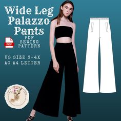 Introducing our Wide Leg Palazzo Pants Sewing Pattern - the perfect digital download for beginners eager to dive into the world of sewing! This pattern is designed with ease and comfort in mind, making it an excellent choice for those just starting their sewing journey. With its flowing silhouette and wide legs, these palazzo pants are not only stylish but also incredibly versatile. You can choose your favorite fabric to create a unique piece that reflects your personal style. Whether you opt for a vibrant print, a classic solid, or a soft linen, the possibilities are endless! Sewing your own clothes is a fantastic way to embrace sustainability, allowing you to reduce waste and create pieces that are truly one-of-a-kind. Plus, with this pattern, you'll learn essential sewing skills while c Palazzo Pants Sewing Pattern, Palazzo Pants Pattern, Sew Your Own Clothes, Pants Sewing, Pants Sewing Pattern, Wide Leg Palazzo Pants, Sewing Skills, Wide Legs, Pants Pattern