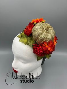 This one-of-a-kind Halloween headband will be sure to add a spooky touch to any party ensemble! ❤️ Make a statement at your Halloween gatherings!  Add a fun, glittered pumpkin 🎃 fascinator to your outfit.  This jack-o-lantern headpiece is a great way to stand out from the crowd, turn heads and get tons of compliments!   This design looks fantastic from the front and back.  It is lightweight and comfortable to wear.   You can wear this design leaning to the right or the left side of your head. Adjustable Headband Headpieces For Costume Party, Carnival Costume Party Headband, Themed Party Headband Costume Hats, Novelty Costume Hats For Halloween Themed Events, Carnival Costume Headband Hair Accessories, Halloween Party Costume Accessories One Size, Themed Party Costume Headband, Carnival Costume Hats And Headpieces With Matching Headband, Adjustable Halloween Costume Hats And Headpieces