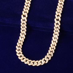 Iced Out Cuban Link Necklace - Queendom Treasurez Gold Iced Out Round Necklace, Dazzling Iced Out Cuban Link Jewelry, Iced Out Round Gold Necklace, Luxury Iced Out Yellow Gold Necklace, Gold Cuban Link Diamond Jewelry, Yellow Gold Cuban Link Necklace With Cubic Zirconia, Cuban Link Cubic Zirconia Necklace With Gold Chain, Gold Iced Out Round Chain Necklace, Gold Cuban Link Jewelry With Cubic Zirconia