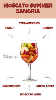 Moscato Summer Sangria Moscato Sangria, Moscato Wine, Batch Cocktails, Mixed Drinks Recipes, Sweet Wine, Sangria Recipes