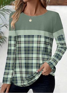 Color:Sage Green;Size:S;Size:M;Size:L;Size:XL;Size:XXL;Color:Sage Green;Package Contents:1 X T Shirt;Occasion:Other;Style:Casual; Fall Splicing Crew Neck T-shirt, Fall Crew Neck T-shirt With Splicing, Green Patchwork Crew Neck Top, Green Crew Neck Top With Patchwork, Green Color Block Long Sleeve Top, Green Spliced Tops For Spring, Green Crew Neck T-shirt With Splicing, Green Casual Color Block Tops, Casual Green Color Block Tops