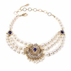 Product Code: Nkc 188 Multi-Strand Glass-Pearl And Crystal Choker/ Collar Measurements: Length: 12"-18" Adjustable; Closure: Lobster Collar Choker, Amrita Singh, Crystal Choker, Choker Collar, Multi Strand, Womens Jewelry Necklace, Choker, Color Blue, Jewelry Necklaces