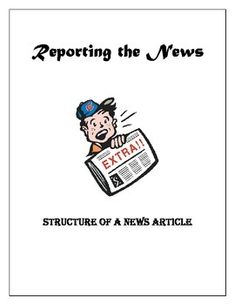 the front cover of reporting the news with an image of a man holding a newspaper