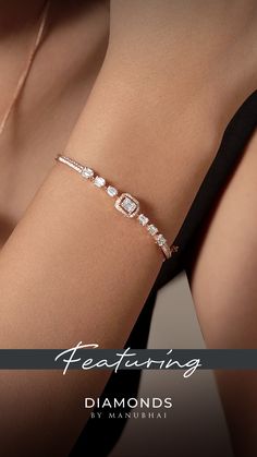 Make a statement with our beautifully crafted diamond bracelet designs. Latest Bracelet Designs For Women, Bracelet For Women Diamond, Fancy Diamond Bracelet, Braclate Design Gold, Latest Diamond Bracelet Designs, Diamond Kada Bracelets, Real Diamond Bracelet Designs, Jewllary Design, Latest Diamond Earrings Design