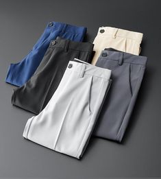 Introducing our Vinny Office Pants, a sartorial tribute to the timeless elegance of Old Money style. Tailored specifically for the sophisticated man, these trousers encapsulate an air of refined charm and stately sophistication. These trousers are meticulously crafted from premium, high-grade polyester - a fabric chosen for its durability and lightweight feel. Comfortable yet resilient, this material ensures these trousers maintain their tailored look throughout the day. With easy care and wrink Pant Trousers For Men, Sophisticated Man, Summer Suits Men, Suits Men Business, Style Royal, Office Pants, Guys Clothing Styles, Business Work, Old Money Style