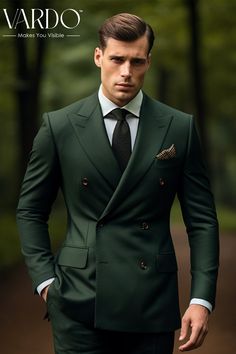 >>ORIGINAL ARTWORK AND CONTENT, PLEASE DO NOT COPY<< Men Suits, Suits For Man, Classic Forest Green Double Breasted Suit for Men - Elegant Formal Attire, Formal Wear for Men, Formal  piece Wedding Suit, Double Breasted, Formal Fashion Slim Fit Suit. Description: Elevate your style with our timeless Forest Green Double Breasted Suit for men. Crafted with the utmost precision and attention to detail, this suit exudes sophistication and elegance. It's the perfect choice for formal occasions, whether it's a wedding, gala, or a special evening event. 👔 Stand Out in Style: Make a lasting impression with this dapper double-breasted suit. 👔 Premium Quality: Tailored to perfection, this suit is designed for comfort and durability. 👔 Versatile Elegance: Pair it with a crisp white shirt and a silk Luxury Men's Three-piece Suit For Evening, Luxury Wedding Suits For Party Season, Groom Suits For Wedding Nameera By Farooq, Luxury Wool Tuxedo For Black Tie Events, Luxury Green Unstitched Suit For Men, Luxury Green Double Breasted Suit, Luxury Green Double-breasted Suit, Luxury Dapper Suits For Semi-formal Occasions, Luxury Green Double Breasted Suit For Groom