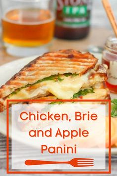 chicken, brie and apple panini on a plate