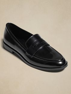 Leather Loafer | Banana Republic Factory Loafers Aesthetic, Dad Fits, Best Loafers, Sole Sisters, Gents Shoes, Mens Loafers Shoes, Designer Loafers, Loafers For Men, Black Dress Shoes