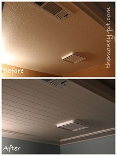 the before and after of a ceiling air conditioner