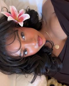 Face Card Black Women, Instagram Inspo Black Women, Lethal Face Card, Flower In Hair Black Women, Tyla Makeup., Girly Black Women, Makeup Inspo Black Women, Summer Make Up Looks, Feminine Makeup Looks